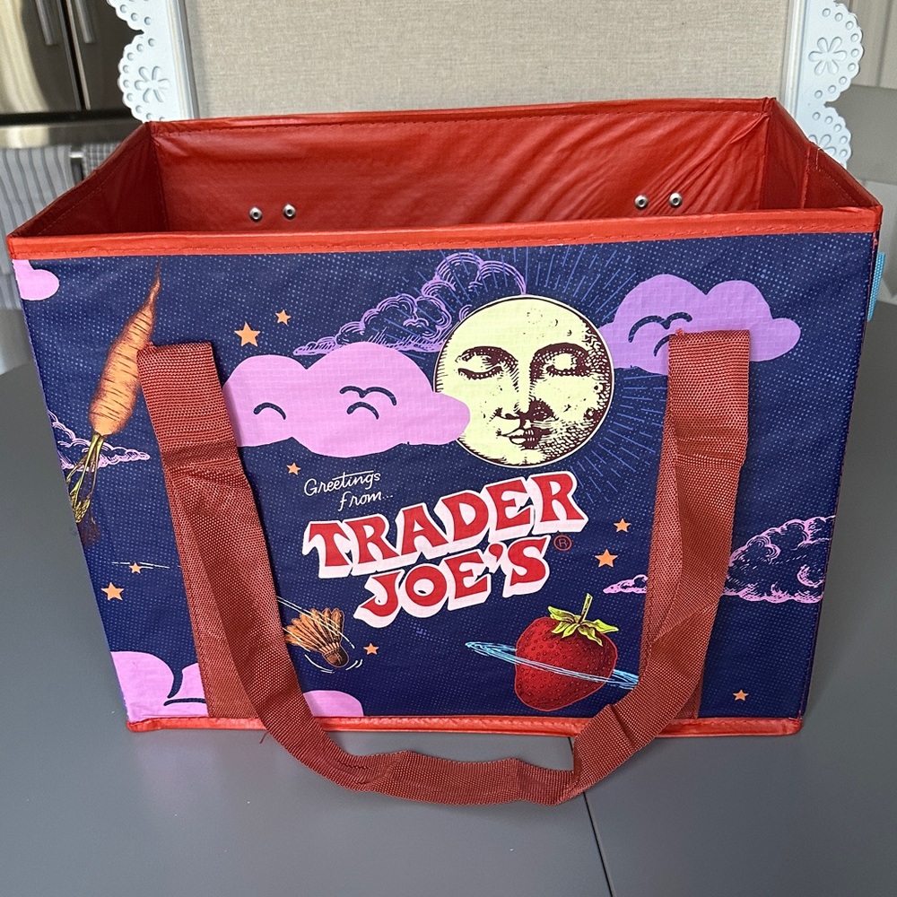 NWT Trader Joe's Collapsible Grocery Reusable Tote Bag